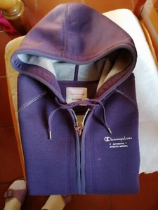 Felpa donna con cappuccio CHAMPION Tg. M colore viola scuro-vintage - Foto 1 di 17