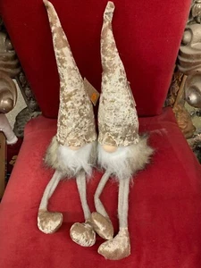 Weihnachtswichtel mit langem Bein Gold 2er Set (S710) - Bild 1 von 3