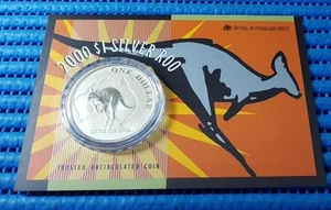 2000 Australia $1 Silver Roo Frosted Uncirculated Coin - Picture 1 of 4