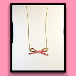 Kate Spade Pink Bow Pendant Necklace - Picture 1 of 9