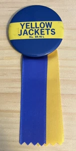 Vintage Yellow Jackets Pinback Button Sports Advertising No. BR-90 L - Foto 1 di 4