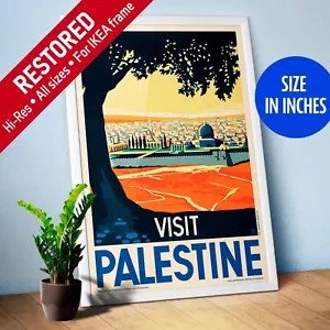 Visit Palestine, 1930s — retro vintage travel poster, retro travel art - Picture 1 of 11