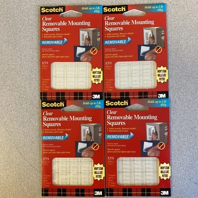 Scotch Removable Clear Mounting Squares, Double-Sided Adhesive, 35 ct, Lot of 4 - Image 1 of 2