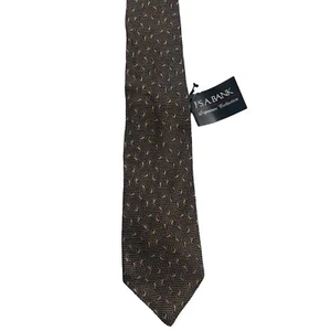Cravatta Jos A Bank Signature Collection marrone stampa paisley nuova con etichetta - Foto 1 di 3