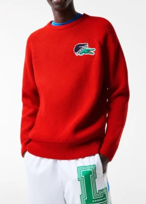Suéter Rojo LACOSTE Hombre Talla 7 XXL Hecho en Francia Nuevo Con Etiquetas Foto 1 de 4
