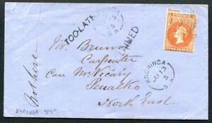 SOUTH AUSTRALIA (10044): 1865 rail/TOO-LATE/UNCLAIMED cancel/cover Ex PRESGRAVE