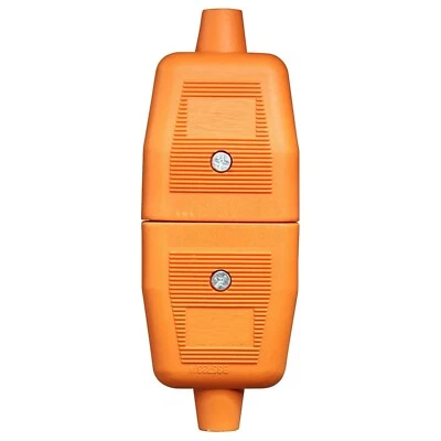 3 Pin 10Amp Orange Rubber Power Cable Lead Plug Connector Repair Joiner - Image 1 of 4