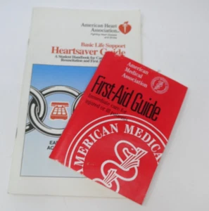 AMA First-Aid Guide 77pg Pocket book 2001 AHA Basic Life Support Book 1993 - Picture 1 of 6