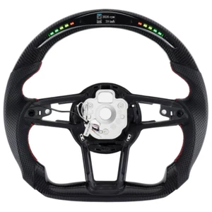 LED Steering Wheel Black For Audi TT TTRS R8 2016-2023 Carbon Fiber - Picture 1 of 6