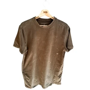 Mens Khaki Green Stretch Cotton Slim Fit Lounge DIY T-Shirt Top Size Medium - Picture 1 of 4