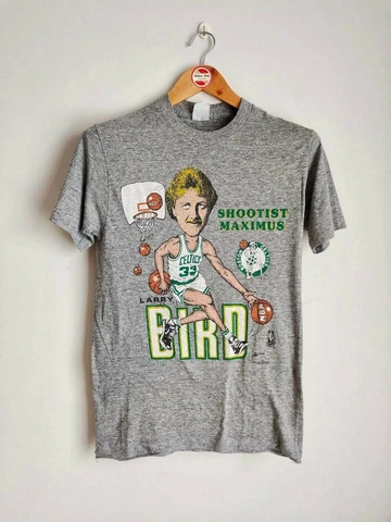 Vintage Larry Bird Caricature 90's Tri-Brend t-shirt Basketball Boston Celtics Cover