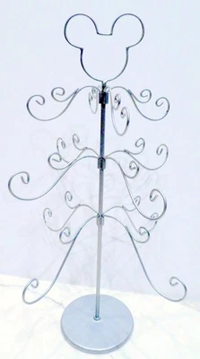 Disney Parks Mickey Mouse 21" Ornament Display Tree Silver Metal Holds Up To 24 - Image 1 of 4