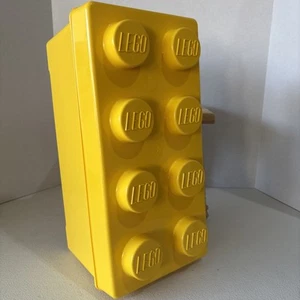 LEGO Storage Container Brick Box Case Yellow 8 Stud Bin Tote With Lid - Picture 1 of 2