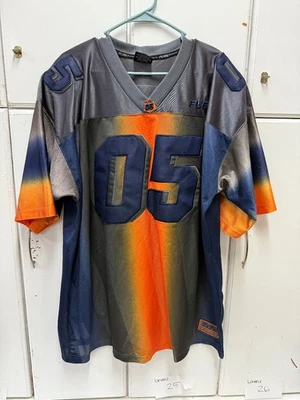 Camiseta de fútbol vintage FUBU Y2K XXL azul naranja '05 pesada Foto 1 de 4
