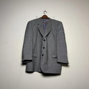 De Colección English Manor Abrigo Deportivo Chaqueta Informal Hombres 48R Lana Pata de Gallo Blanco Negro - Imagen 1 de 14