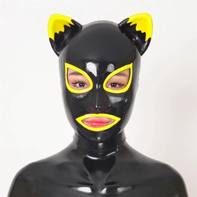 FETURAX Silicone Lust Cat Latex-Style Hood For Fetish Cosplay Halloween Costume - Image 1 of 4