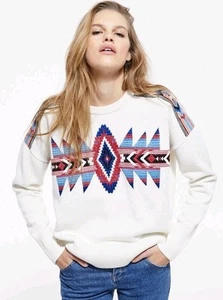 The Kooples Womens Whi12 Embroidered Wool-Blend Jumper - Picture 1 of 12