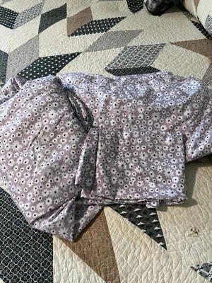 Full Size Purple Flower Fitted/flat/1 Pillowcase Sheet Set - Image 1 of 2