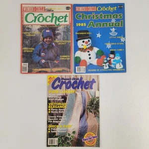Lot of 3 Vintage 80s 90s Women's Circle Crochet Magazine Patterns & Instructions - Picture 1 of 10