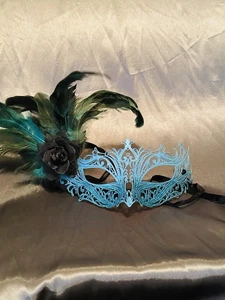 Blue Bird Masquerade Mask - Picture 1 of 3