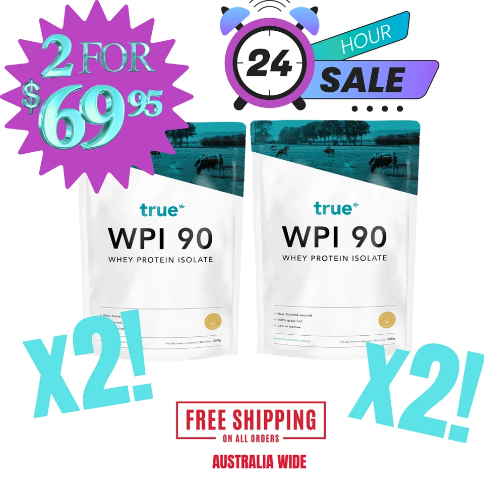 TRUE PROTEIN | WPI90 | BANANA & HONEY | 360G X 2!! | 24 HRS ONLY | ONLY $69.95!! - image 1 of 1