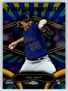 2016 Topps Chrome Jon Gray YI-5 Youth Impact Insert Rookie Rockies RC Card - Picture 1 of 2