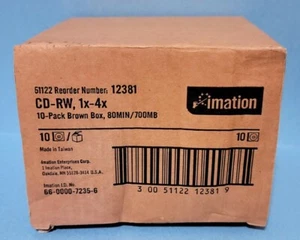 10-PACK Imation 12381 CD-RW 1x-4x Rewritable 80 Min 700 MB w/ Slim Jewel Cases - Picture 1 of 4