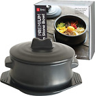 Premium Korean Stone Bowl With Lid & Platter Clay Pot For Cooking Hot Pot