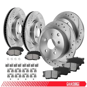 For 2006 - 2018 Toyota Rav4 Front & Rear Brake Rotors + Ceramic Brake Pads Kit - Picture 1 of 13