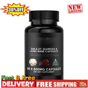 Shilajit Sea Moss&Lion's Melen Adaptógeno 60 Cápsulas Energía Inmunidad Brain Boost-- - Imagen 1 de 11