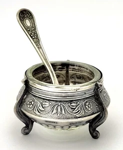 VINTAGE RARE SOVIET CAVIAR ROE SERVING MELCHIOR & GLASS RAMEKIN w/ 4ЮММЕТ SPOON - Picture 1 of 18
