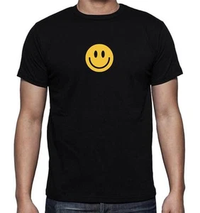 New Men's Printed Smiley Face Funny SMILE HAPPY Cute MMA SHORT SLEEVE Tee Shirts - Picture 1 of 14