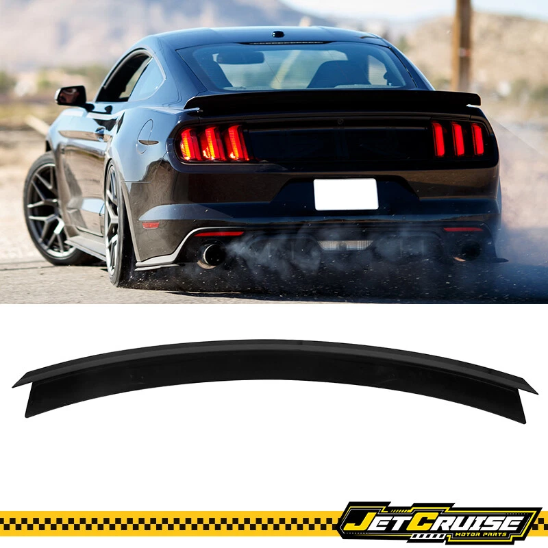 Fits 15-21 Ford Mustang Coupe 2dr Rear Trunk Spoiler Wing Lip Black R Style ABS
