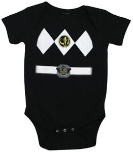 Infant Baby Mighty Morphin Power Rangers Black Ranger Costume Romper