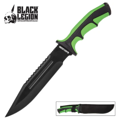 BLACK LEGION SWAMP MASTER BOWIE KNIFE WITH NYLON BELT SHEATH 12.5 in OVERALL NEW - Image 1 of 4