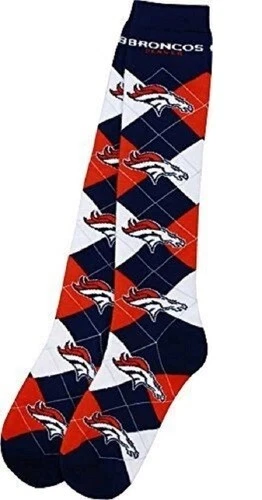 Calcetines hasta la rodilla para mujer Denver Broncos NFL para pies desnudos Argyle talla mediana Foto 1 de 1