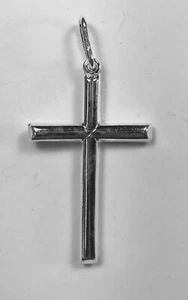 Cross Pendant, 925 Sterling Silver. 2 Inches. Light Weighted. Hollow - Picture 1 of 2