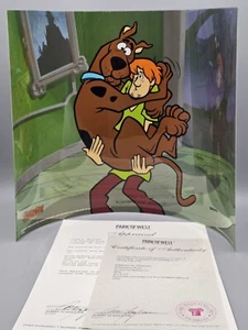 Scooby-Doo & Shaggy "Fearless Duo" Sericel w/Color Background 12" x 16 3/8", COA - Picture 1 of 7