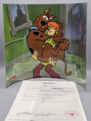 Scooby-Doo & Shaggy "Fearless Duo" Sericel con fondo de color 12" x 16 3/8", certificado de autenticidad Foto 1 de 4