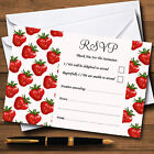 Strawberry Vintage Tea Red Personalised Wedding or Party RSVP Cards