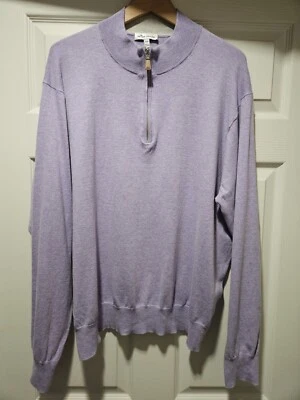 Peter Millar 1/2 Zip Longsleeve Pima Cotton Blend Light Purple Sweater Sz XXL - Image 1 of 4