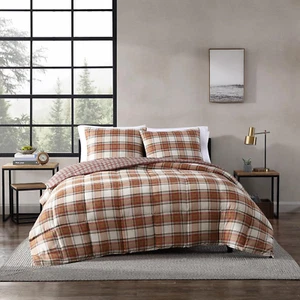 - Twin Duvet Cover Set, Reversible Cotton Bedding with Matching Sham, Stylish Ho - Picture 1 of 6