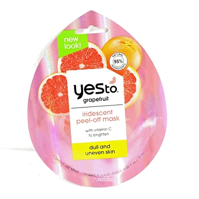 3x Yes To Grapefruit Iridescent Peel-Off Brightening Glow Skin Masks Vitamin C - Image 1 of 4
