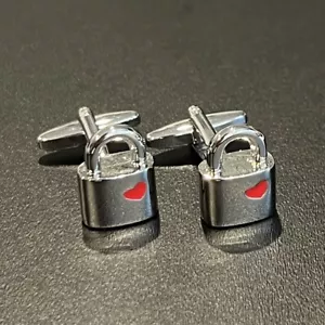 Fancy Lock Design Cufflinks In Box For Men Birthday Gift - Picture 1 of 6