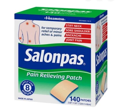 Salonpas 8-Hr Pain Relieving Patch for Minor Aches Muscles & Joints, 240 Patches - image 1 of 3