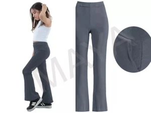 GIRLS SLIM FIT SCHOOL PULL UP TROUSERS 2WAY STRETCH COMFORTABLE FLEXIBLE PANTS - Picture 1 of 6