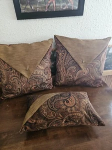 Set of 3 paisley pillows 2 accent 1 lumbar - Picture 1 of 9