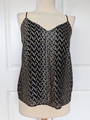 ОБОРУДОВАНИЕ ЧЕРНЫЙ ЗОЛОТОЙ ШЕЛКОВЫЙ ТОП LAYLA CAMI XS ОТЛИЧНОЕ СОСТОЯНИЕ ТОВАРА - Изображение 1 из 4