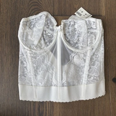 ¡NUEVO CON ETIQUETAS! De colección Diosa Blanco Encaje Bustier Corsé Caprichoso Gótico Punk Hada 36D Foto 1 de 4