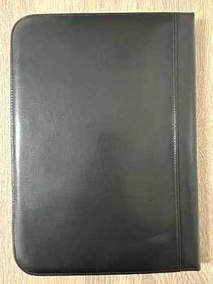 Cartera de cuero negro con estuche grande para almohadilla de escritura hecha en EE. UU. Hazel ¡Bonito! Foto 1 de 4